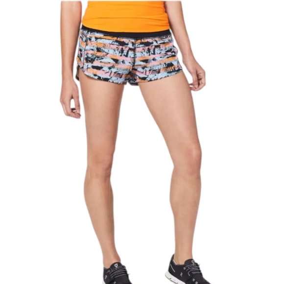 Lululemon Speed Up Shorts 2.5" Inversion Multi | Size 10 | Pink Orange Black - Picture 5 of 15